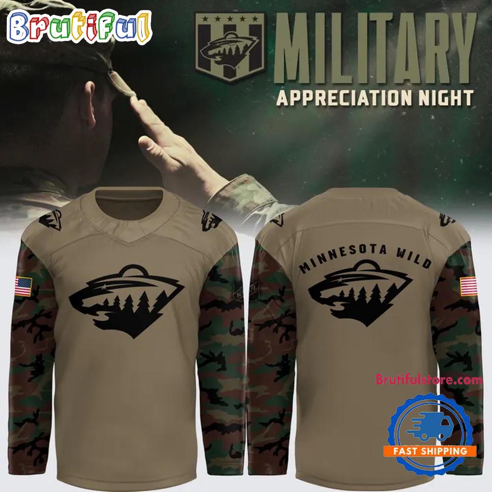 Minnesota Wild Military Appreciation Night 2026 Limited Hockey Jersey Minnesota Wild Military Appreciation Night 2026 Limited Hockey Jersey
