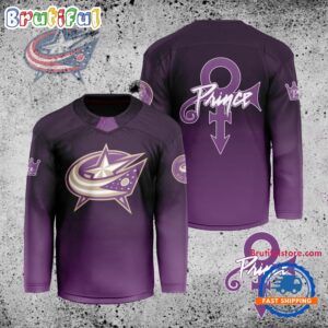 NHL Columbus Blue Jackets Personalized Prince Night Hockey Jersey
