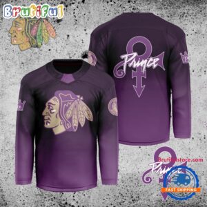 NHL Chicago Blackhawks Personalized Prince Night Hockey Jersey