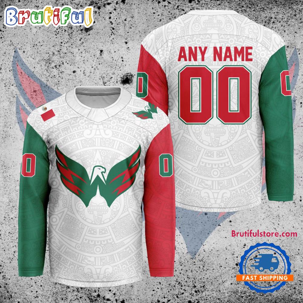 NHL Washington Capitals Personalized Mexican Heritage Hockey Jersey NHL Washington Capitals Personalized Mexican Heritage Hockey Jersey