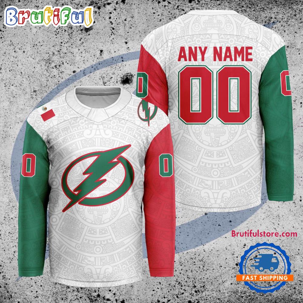 NHL Tampa Bay Lightning Personalized Mexican Heritage Hockey Jersey NHL Tampa Bay Lightning Personalized Mexican Heritage Hockey Jersey