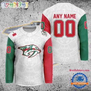 NHL Nashville Predators Personalized Mexican Heritage Hockey Jersey