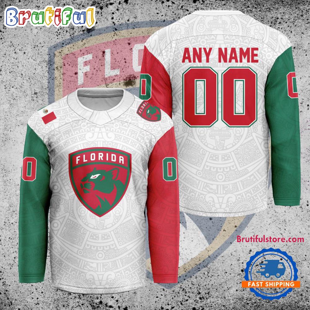 NHL Florida Panthers Personalized Mexican Heritage Hockey Jersey NHL Florida Panthers Personalized Mexican Heritage Hockey Jersey