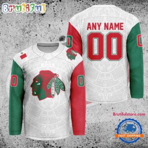 NHL Chicago Blackhawks Personalized Mexican Heritage Hockey Jersey