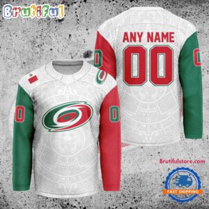 NHL Carolina Hurricanes Personalized Mexican Heritage Hockey Jersey
