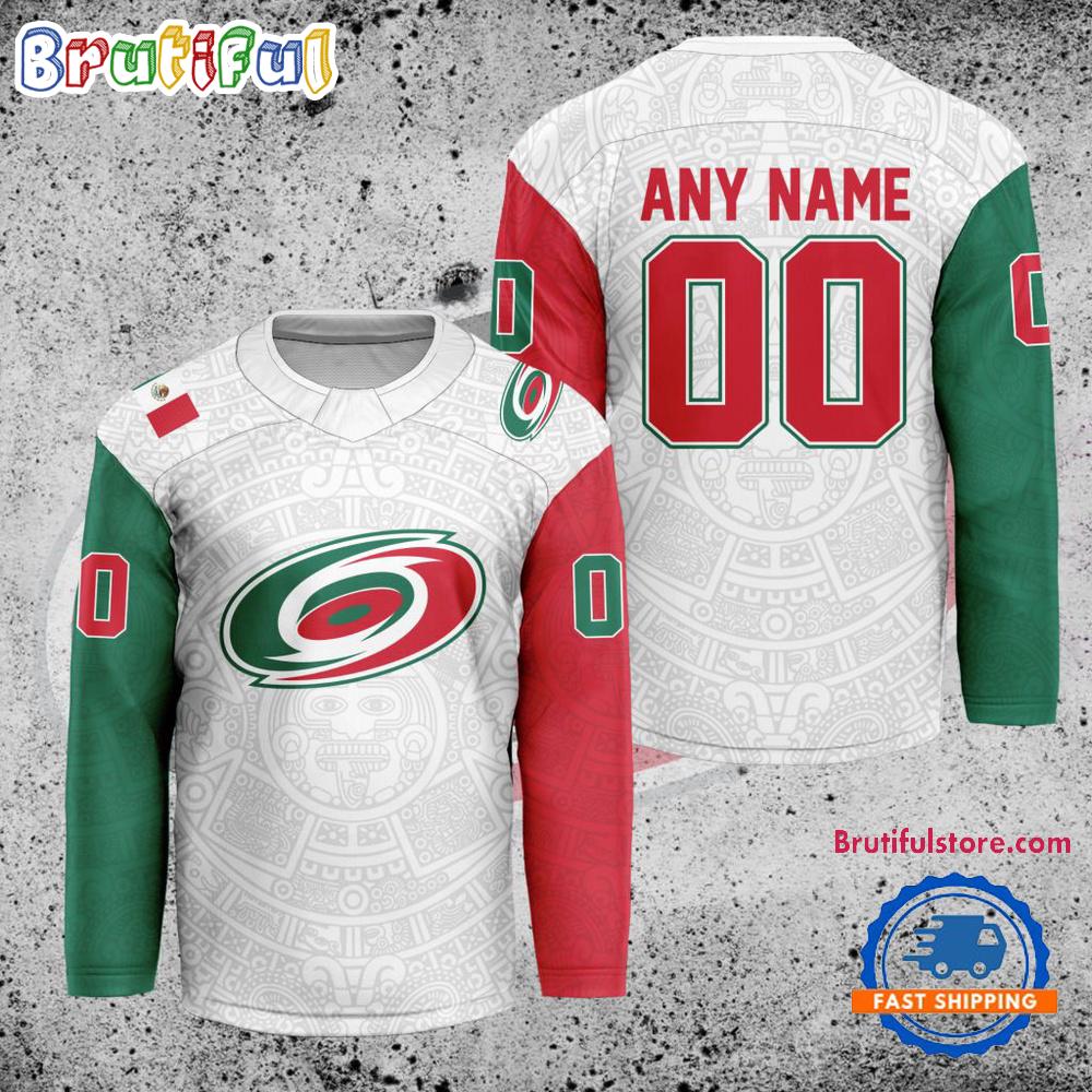 NHL Carolina Hurricanes Personalized Mexican Heritage Hockey Jersey NHL Carolina Hurricanes Personalized Mexican Heritage Hockey Jersey