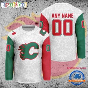 NHL Calgary Flames Personalized Mexican Heritage Hockey Jersey