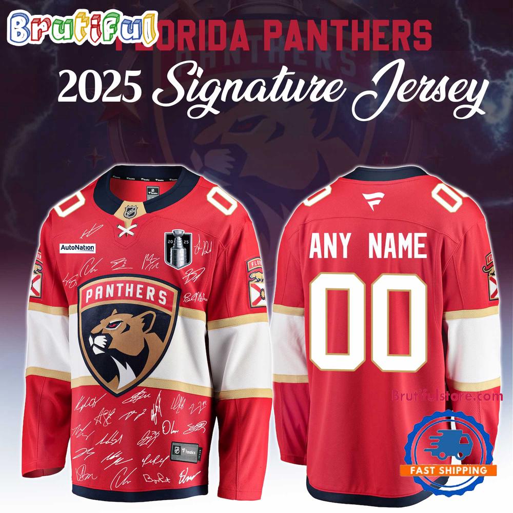 Florida Panthers Champion NHL Stanley Cup 2026 Signature Hockey Jersey Florida Panthers Champion NHL Stanley Cup 2026 Signature Hockey Jersey