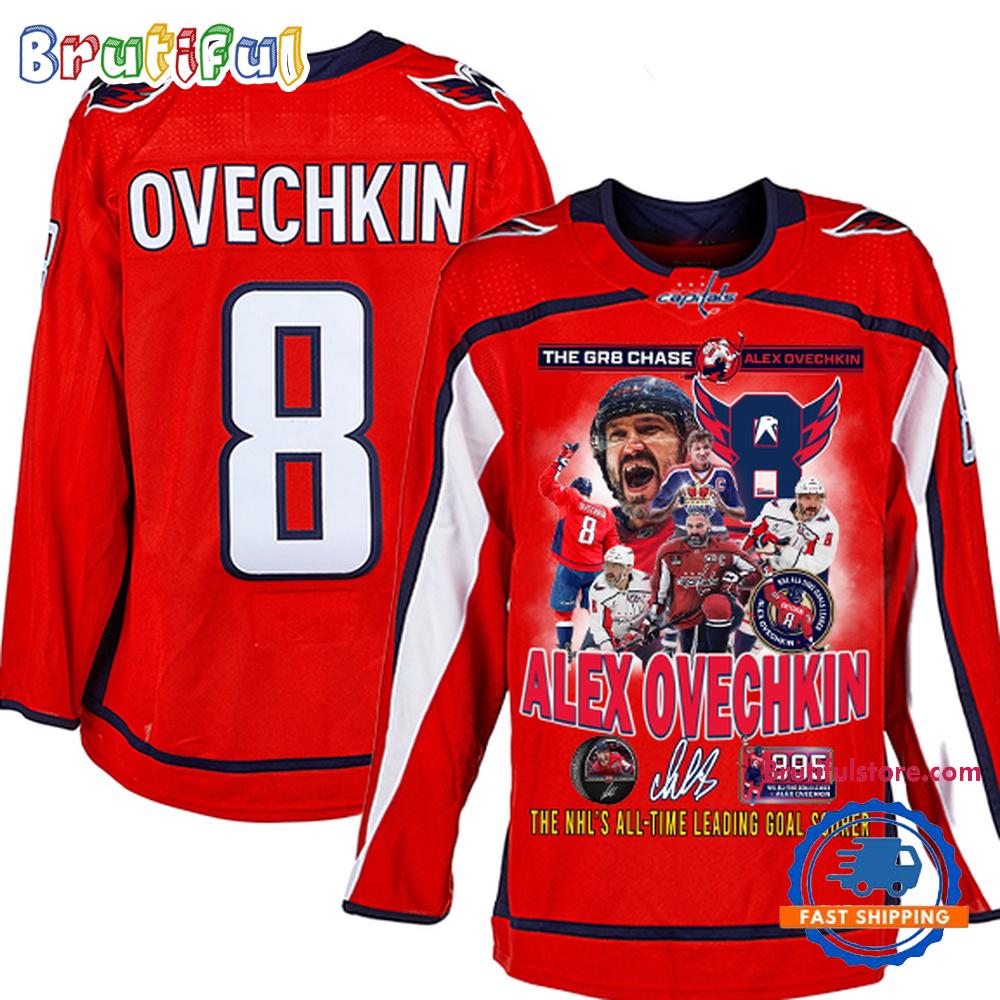 Washington Capitanls Alexander Ovechkin NHL All Time Goals Scorer Hockey Jersey Washington Capitanls Alexander Ovechkin NHL All Time Goals Scorer Hockey Jersey