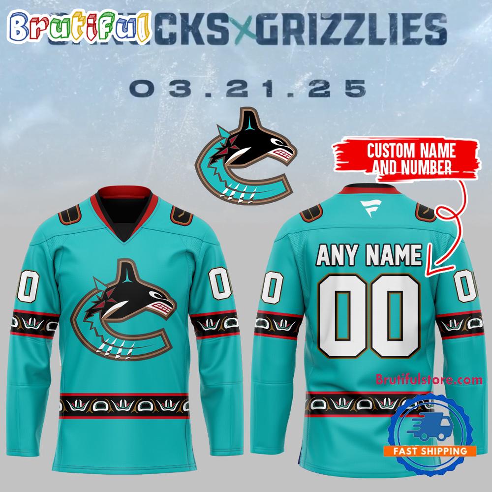 NHL Vancouver Canucks x Grizzlies 2026 Hockey Jersey NHL Vancouver Canucks x Grizzlies 2026 Hockey Jersey