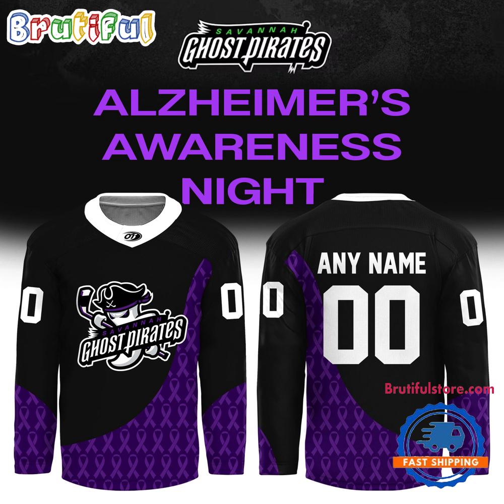 Savannah Ghost Pirates Alzheimer’s Awareness Night Limited Edition Hockey Jersey Savannah Ghost Pirates Alzheimer’s Awareness Night Limited Edition Hockey Jersey