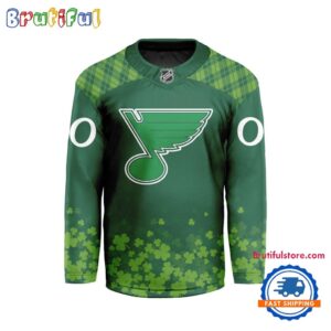 NHL St. Louis Blues St.Patrick’s Day New Design Hockey Jersey, NHL Patricks Day Jersey