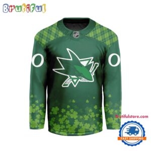 NHL San Jose Sharks St.Patrick’s Day New Design Hockey Jersey, NHL Patricks Day Jersey