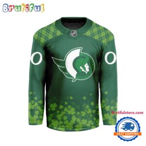 NHL Ottawa Senators St.Patrick’s Day New Design Hockey Jersey, NHL Patricks Day Jersey