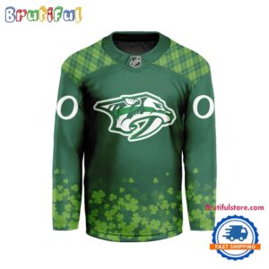 NHL Nashville Predators St.Patrick’s Day New Design Hockey Jersey, NHL Patricks Day Jersey