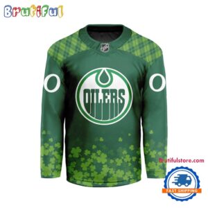 NHL Edmonton Oilers St.Patrick’s Day New Design Hockey Jersey, NHL Patricks Day Jersey