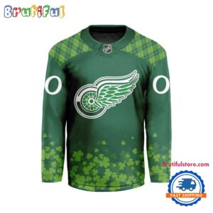 NHL Detroit Red Wings St.Patrick’s Day New Design Hockey Jersey, NHL Patricks Day Jersey