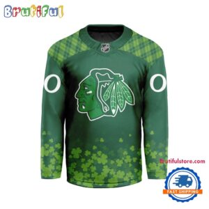NHL Chicago Blackhawks St.Patrick’s Day New Design Hockey Jersey, NHL Patricks Day Jersey