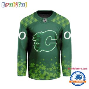 NHL Calgary Flames St.Patrick’s Day New Design Hockey Jersey, NHL Patricks Day Jersey