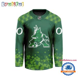 NHL Arizona Coyotes St.Patrick’s Day New Design Hockey Jersey, NHL Patricks Day Jersey