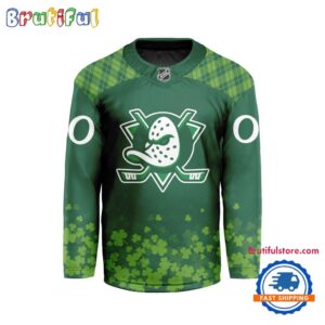 NHL Anaheim Ducks St.Patrick’s Day New Design Hockey Jersey, NHL Patricks Day Jersey