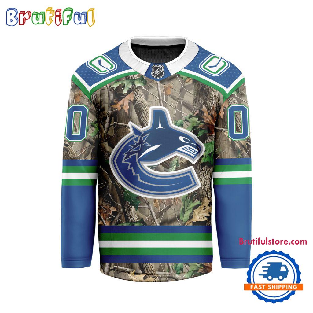 NHL Vancouver Canucks Special Realtree Camo Hunting Hockey Jersey NHL Vancouver Canucks Special Realtree Camo Hunting Hockey Jersey