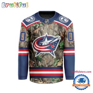 NHL Columbus Blue Jackets Special Realtree Camo Hunting Hockey Jersey