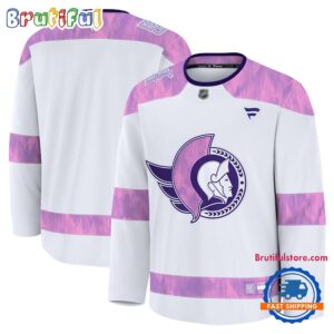 NHL Ottawa Senators 2024 Hockey Fights Cancer Practice Jersey Shirt