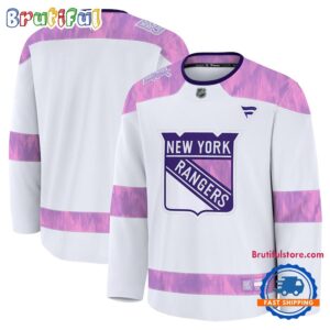 NHL New York Rangers 2024 Hockey Fights Cancer Practice Jersey Shirt