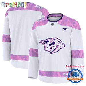 NHL Nashville Predators 2024 Hockey Fights Cancer Practice Jersey Shirt