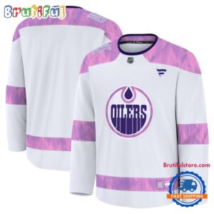 NHL Edmonton Oilers 2024 Hockey Fights Cancer Practice Jersey Shirt