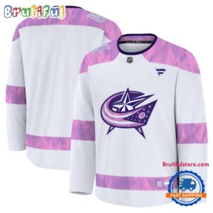 NHL Columbus Blue Jackets 2024 Hockey Fights Cancer Practice Jersey Shirt