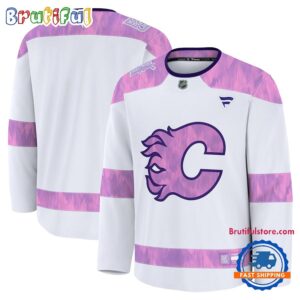 NHL Calgary Flames 2024 Hockey Fights Cancer Practice Jersey Shirt