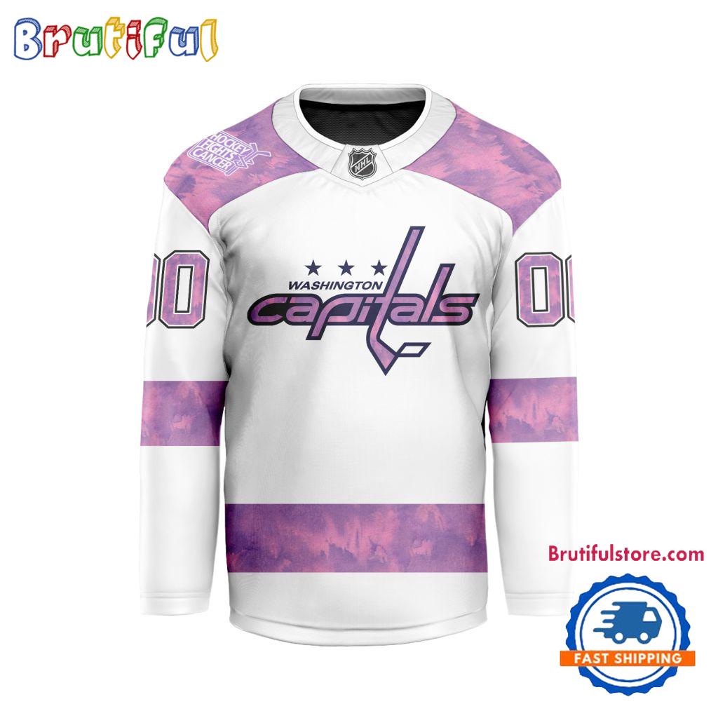 NHL Washington Capitals Personalized Hockey Fights Cancer Design Jersey NHL Washington Capitals Personalized Hockey Fights Cancer Design Jersey