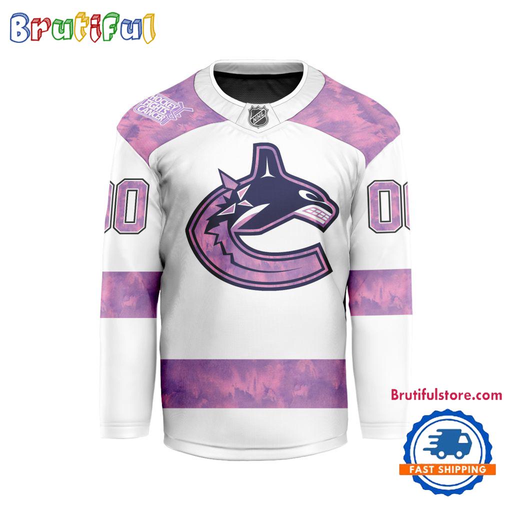NHL Vancouver Canucks Personalized Hockey Fights Cancer Design Jersey NHL Vancouver Canucks Personalized Hockey Fights Cancer Design Jersey