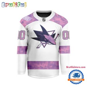 NHL San Jose Sharks Personalized Hockey Fights Cancer Design Jersey