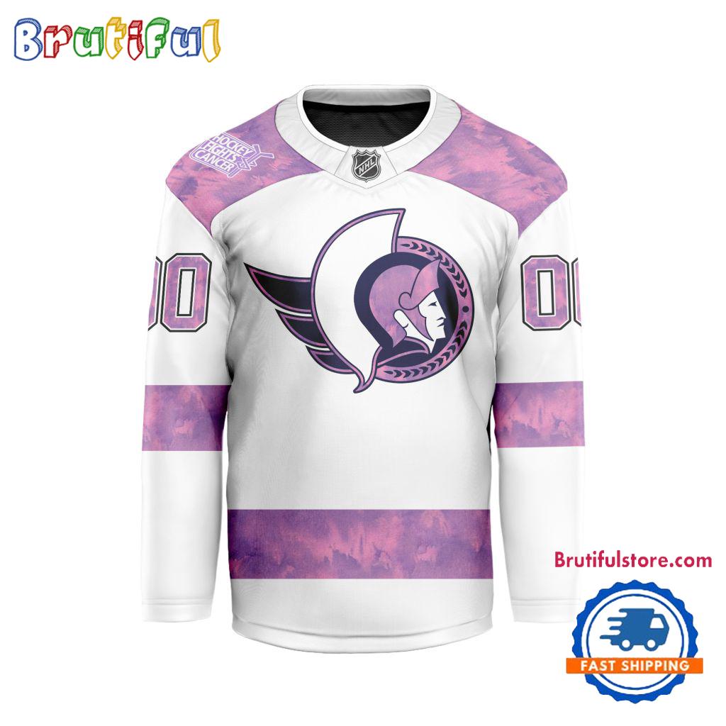 NHL Ottawa Senators Personalized Hockey Fights Cancer Design Jersey NHL Ottawa Senators Personalized Hockey Fights Cancer Design Jersey