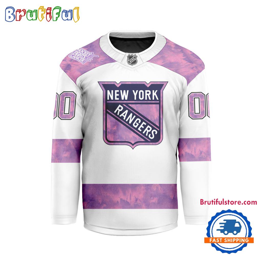 NHL New York Rangers Personalized Hockey Fights Cancer Design Jersey NHL New York Rangers Personalized Hockey Fights Cancer Design Jersey