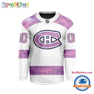 NHL Montreal Canadiens Personalized Hockey Fights Cancer Design Jersey