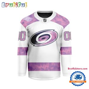 NHL Carolina Hurricanes Personalized Hockey Fights Cancer Design Jersey
