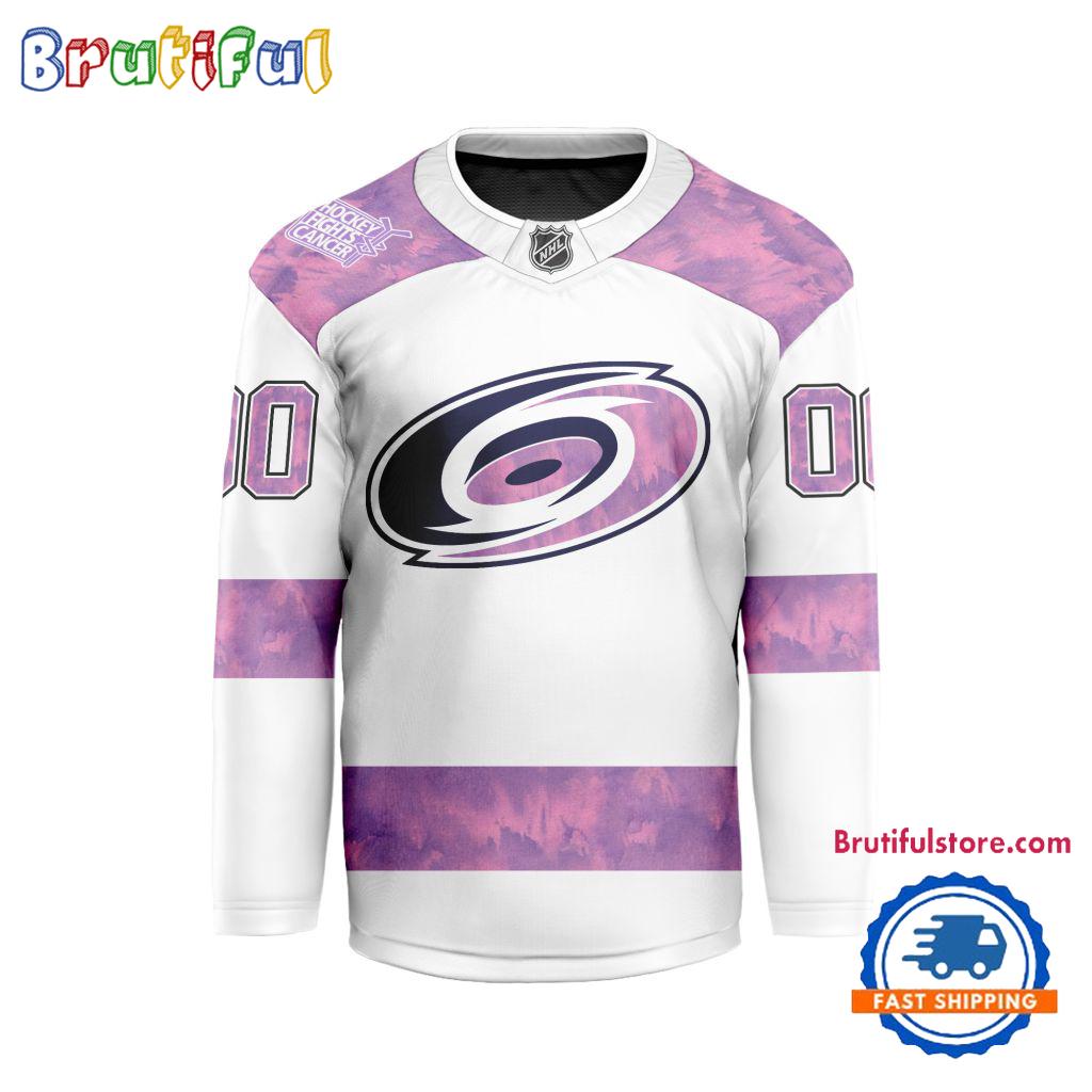 NHL Carolina Hurricanes Personalized Hockey Fights Cancer Design Jersey NHL Carolina Hurricanes Personalized Hockey Fights Cancer Design Jersey