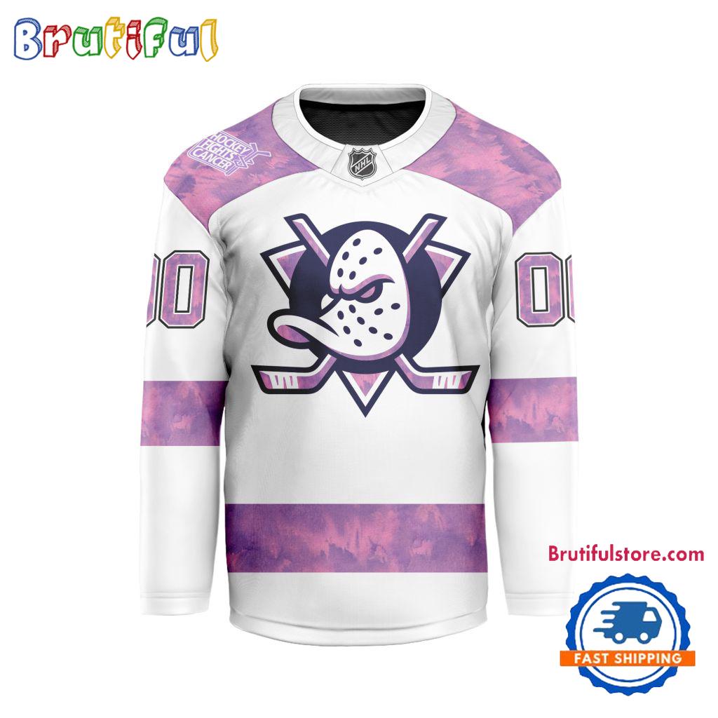 NHL Anaheim Ducks Personalized Hockey Fights Cancer Design Jersey NHL Anaheim Ducks Personalized Hockey Fights Cancer Design Jersey