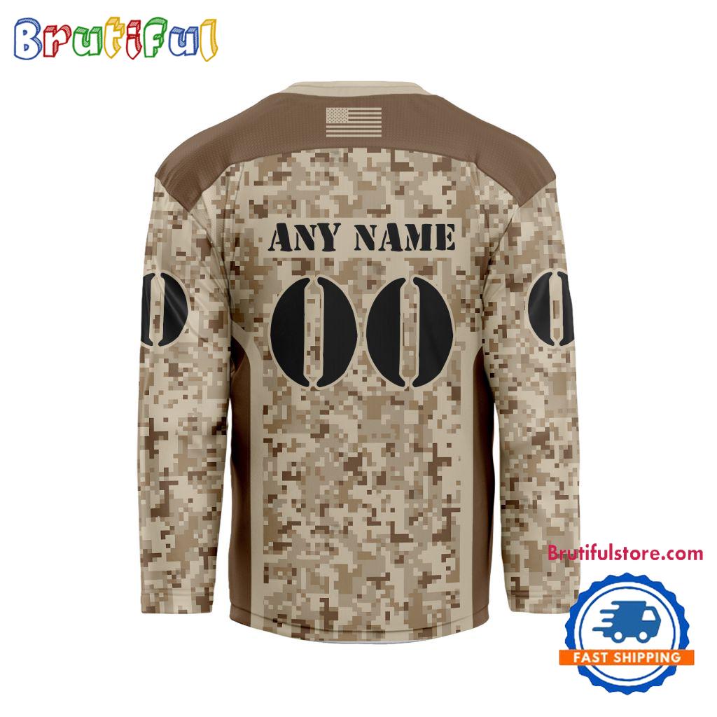 NHL Columbus Blue Jackets Special Veterans Military Desert Camouflage Design Hockey Jersey NHL Columbus Blue Jackets Special Veterans Military Desert Camouflage Design Hockey Jersey