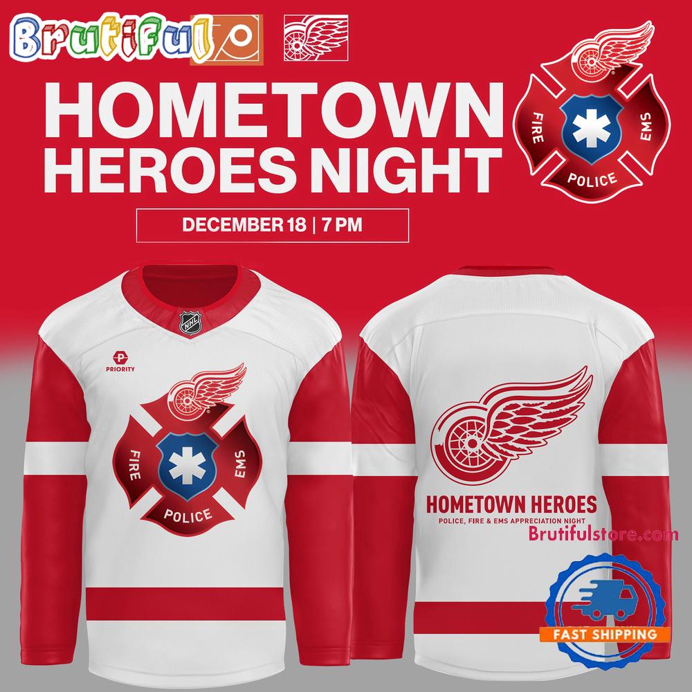Detroit Red Wings HOMETOWN HEROES Firefighter Hockey Jersey Detroit Red Wings HOMETOWN HEROES Firefighter Hockey Jersey
