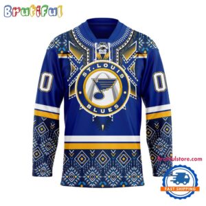 NHL St. Louis Blues Personalized Native American Hockey Jersey