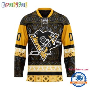 NHL Pittsburgh Penguins Personalized Native American Hockey Jersey