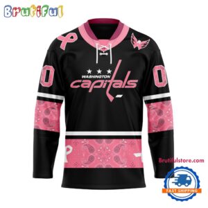 NHL Washington Capitals In October We Wear Pink Breast Cancer Design Hockey Jersey