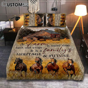 Running Horse A Farm Is More Than Land And Crops Quilt Bedding Set Print – Inspirational Quilt Bedding Set Art – Christian Bedroom Home Decor