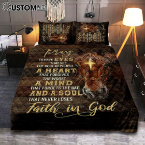 Horse Cross A Soul That Never Loses Faith In God Quilt Bedding Set Bedroom – Christian Cover Twin Bedding Quilt Bedding Set – Gift For Horse Lover