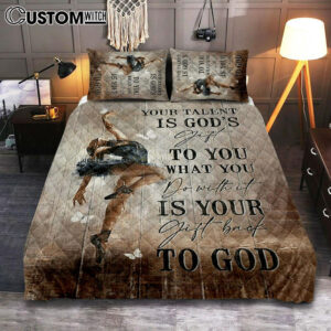 Your Talent Is God’s Gift To You Ballet White Butterfly Night Quilt Bedding Set Bedroom – Christian Quilt Bedding Set Prints – Bible Verse Quilt Bedding Set Art